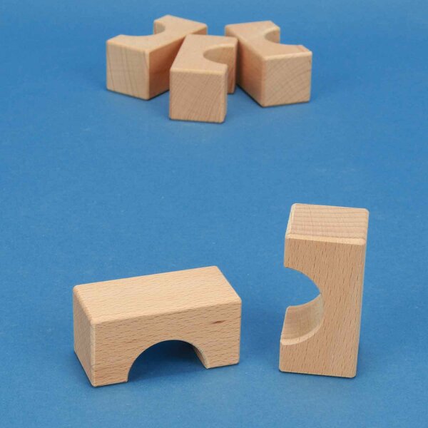 cubes en bois demi-percés 6 x 3 x 3 cm - 3 cm percés