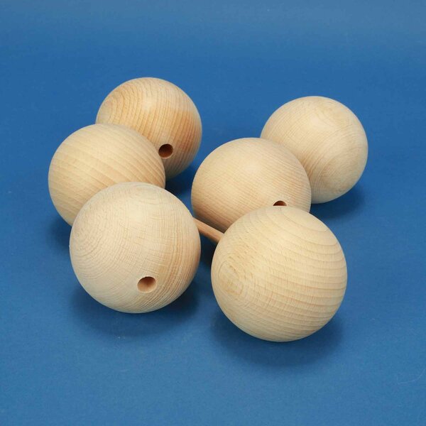 Sphères en bois Ø 80mm demi percés 10mm