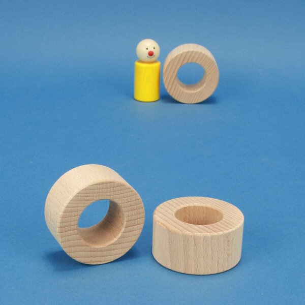 cubes en bois ronds Ø 6 x 3 cm - 3 cm percés