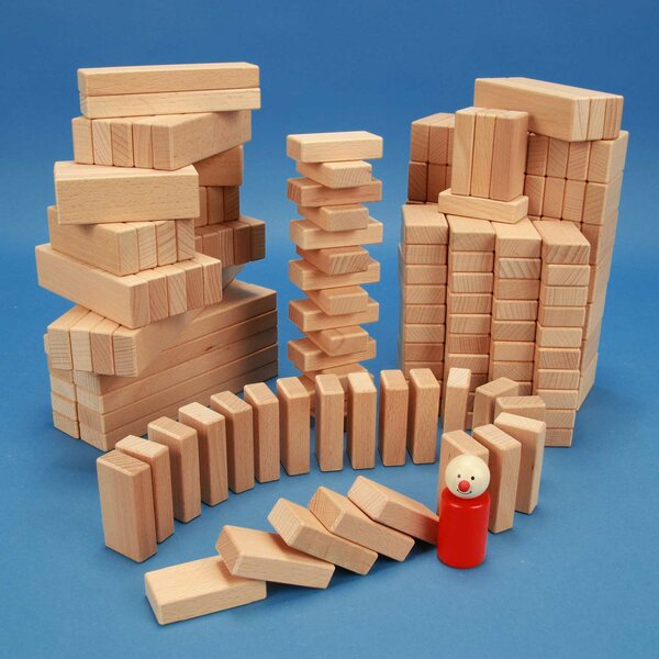 Jeu de 200 cubes de bois de la serie 3 x 1,5 cm